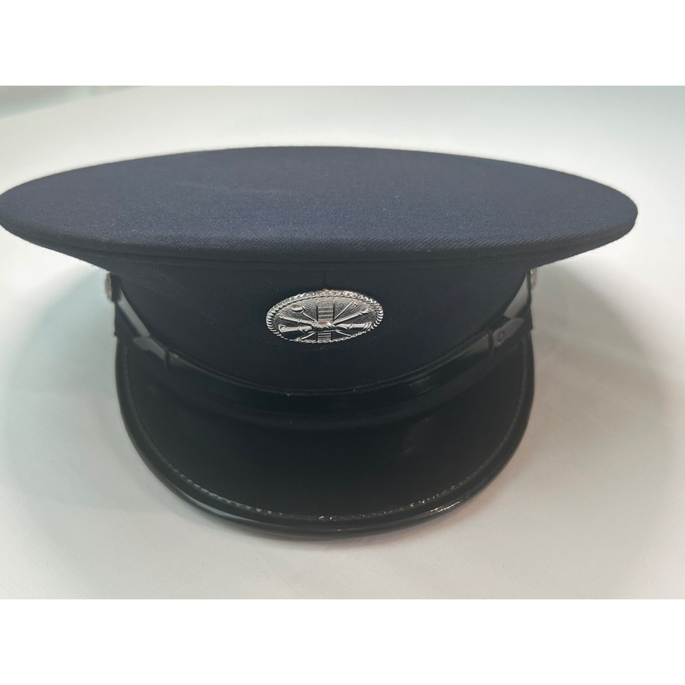 Vintage Keystone Uniform Cap Men 7 1/2 Navy Fire Dept. Dress Hat FD Insignia